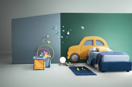 Letto moderno in tessuto per bambini Car di Bside