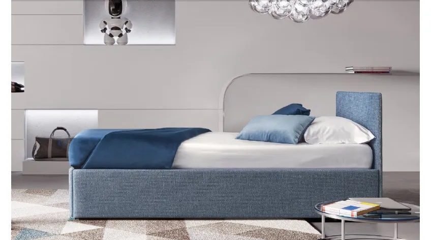 Letto Gelsomino in tessuto con secondo letto estraibile di Le Comfort