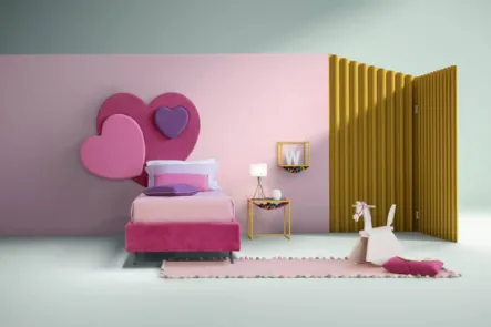 Letto moderno con testiera a forma di cuore Sweet di Bside