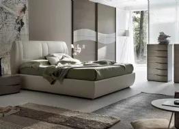 Letto in ecopelle imbottito con testiera Soft di Maronese Acf