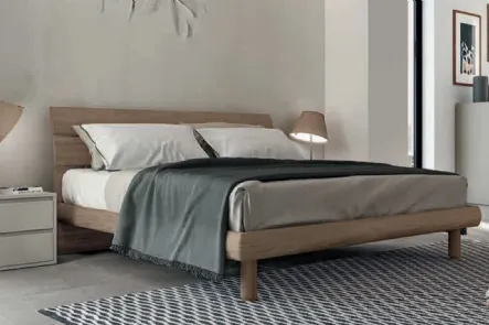 Letto finitura Matwood Honey con testiera Teorema di SantaLucia