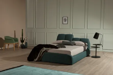 Letto in tessuto imbottito con testiera Tuny di Tonin Casa