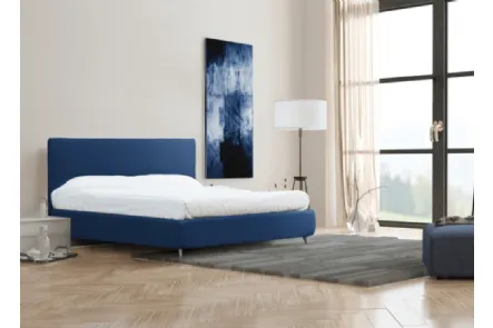 Letto imbottito in ecopelle Blu Verna di Florentiabed