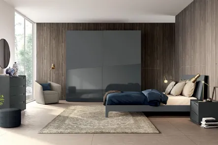Letto matrimoniale con testiera color Grigio opaco Vitalyty Lancia di Colombini Casa