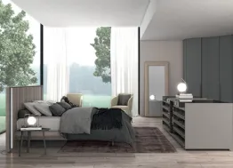 Letto Vitalyty Pure struttura in legno con profilo testiera luce led di Colombini Casa