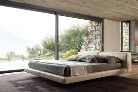 Letto in pelle con testiera dal design essenziale Zenith di Desirèe