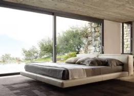 Letto in pelle con testiera dal design essenziale Zenith di Desirèe