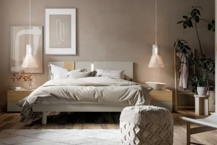 Letto laccato opaco con testiera Zoom di SantaLucia