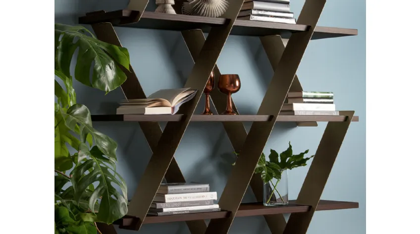 Libreria divisoria Castle in metallo con ripiani in legno Tonin Casa