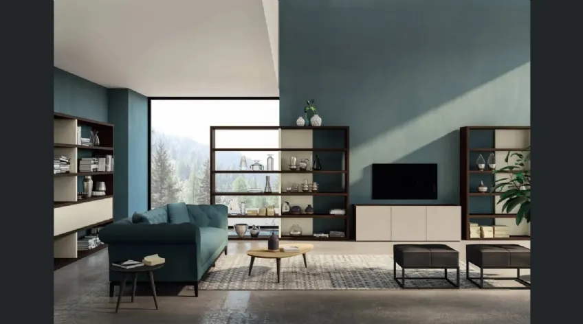 Libreria componibile in legno di rovere Modula di Fratelli Mirandola