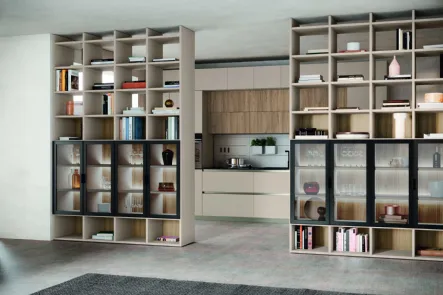 Libreria divisoria Golf Infinity I101 in melaminico e vetro di Colombini Casa