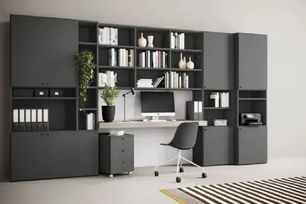 Libreria Golf Infinity I106 con desk ed ante di Colombini Casa