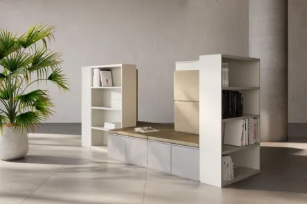 Libreria Isola con Seduta Vani a giorno di Nardi Interni