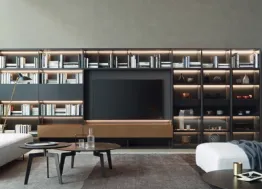 Libreria Modo M6C62 in laccato metallo Bronzo di Sangiacomo