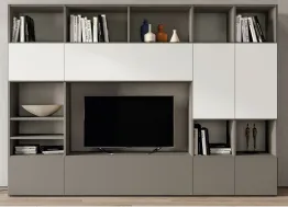 Libreria in laccato opaco con vano porta TV PTG312 SantaLucia