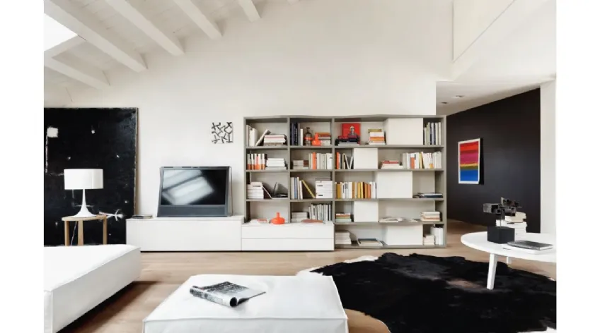 Libreria Modo M6C81 in laccato opaco di Sangiacomo
