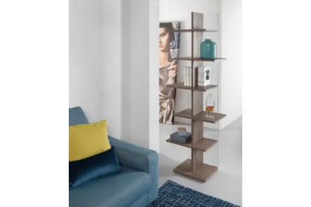 Libreria divisoria in vetro e laminato Step di Pezzani
