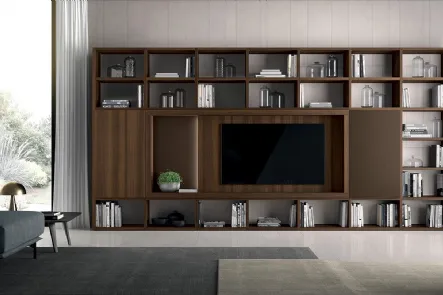 Libreria Vitalyty a parete stile moderno in melaminico di Colombini Casa