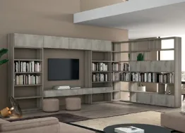Libreria a muro e divisoria Vitalyty Luce Grigia in melaminico di Colombini Casa