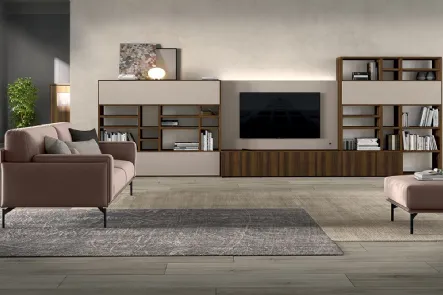 Libreria a parete Vitalyty Luce per Salotto in melaminico di Colombini Casa