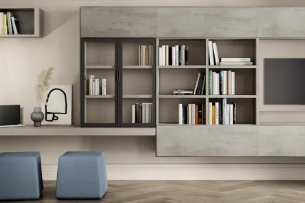 Libreria Vitalyty sospesa stile moderno in melaminico di Colombini Casa