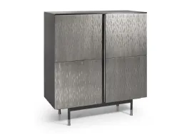 Madia Melody Rain Cabinet in legno rivestita in metallo di Cantori