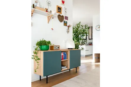 Madia Made CB6101 2 in nobilitato rovere naturale e nobilitato salvia opaco di Connubia