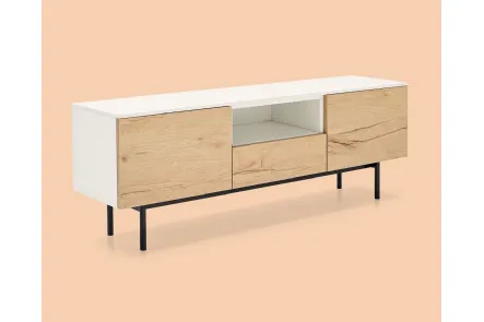 Madia Made CB6101 6 in nobilitato rovere naturale e nobilitato bianco di Connubia