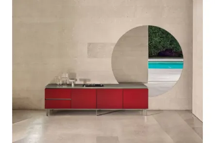 Madia Cosmopolitan in Legno Laccato Rosso di Bontempi