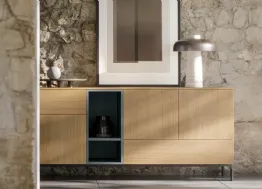 Madia in melaminico con modulo a giorno colorato GS252 di SantaLucia