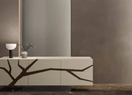 Madia in legno Tosca con inserto in foglia bronzo di Fratelli Mirandola