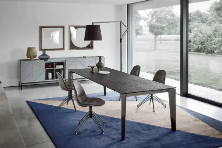 Madia Pica Legno Laccato Decorato Grigio chiaro di Bontempi
