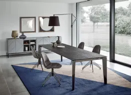 Madia Pica Legno Laccato Decorato Grigio chiaro di Bontempi