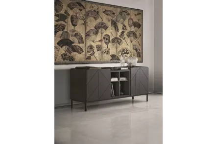 Madia Pica in Legno Laccato Decorato Moka di Bontempi