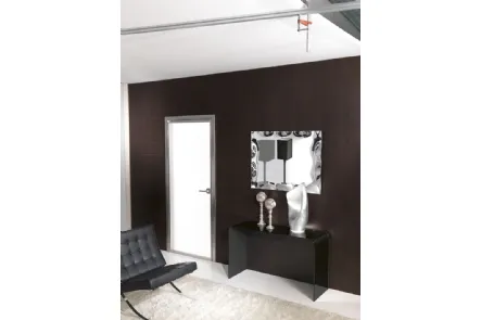 Mobile ingresso in vetro curvato verniciato Nero Golden di Unico Italia