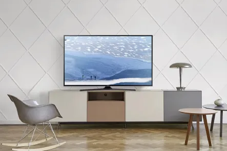 Mobile Porta Tv Domino Più in legno laccato opaco e piedini in acciaio di Sangiacomo