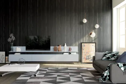Mobile Porta Tv sospeso Unikawood 17 in legno laccato grigio di Fratelli Mirandola