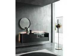 Mobile sospeso Cabaret 53B SX in Rovere carbone e top in ceramica di Sangiacomo