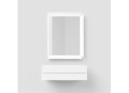 Mobile sospeso modulare in laminato con specchiera Due di Pezzani