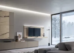 Parete Attrezzata GS303 in melaminico statuario e laccato opaco SantaLucia
