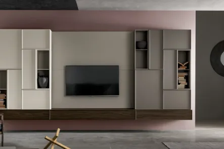 Parete Attrezzata con schienale porta TV KD012 di SantaLucia