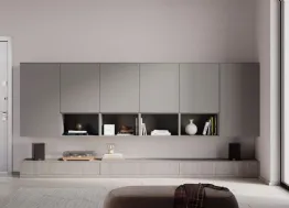Parete Attrezzata Living Grigio Modul Box di Nardi Interni