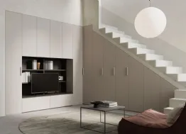 Parete Attrezzata Living Sottoscala su Misura Modul Spalla di Nardi Interni