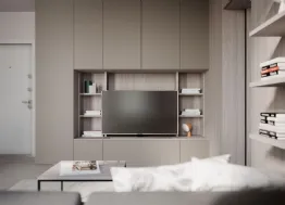 Parete Attrezzata Living Tortora e Ossidato Modul Box di Nardi Interni