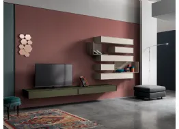 Parete attrezzata moderna in laccato opaco KD004 di SantaLucia