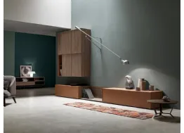 Parete Attrezzata in melaminico e laccato color cuoio KD006 di SantaLucia