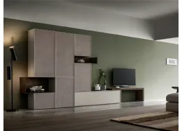 Parete Attrezzata con ante in ecopelle KD010 di SantaLucia