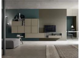 Parete Attrezzata moderna con base sospesa KD011 di SantaLucia