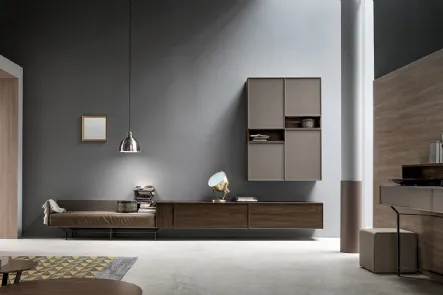 Parete Attrezzata con divanetto incorporato nella base KD013 di SantaLucia