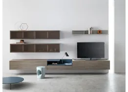 Parete Attrezzata moderna con base sospesa KV006 di SantaLucia